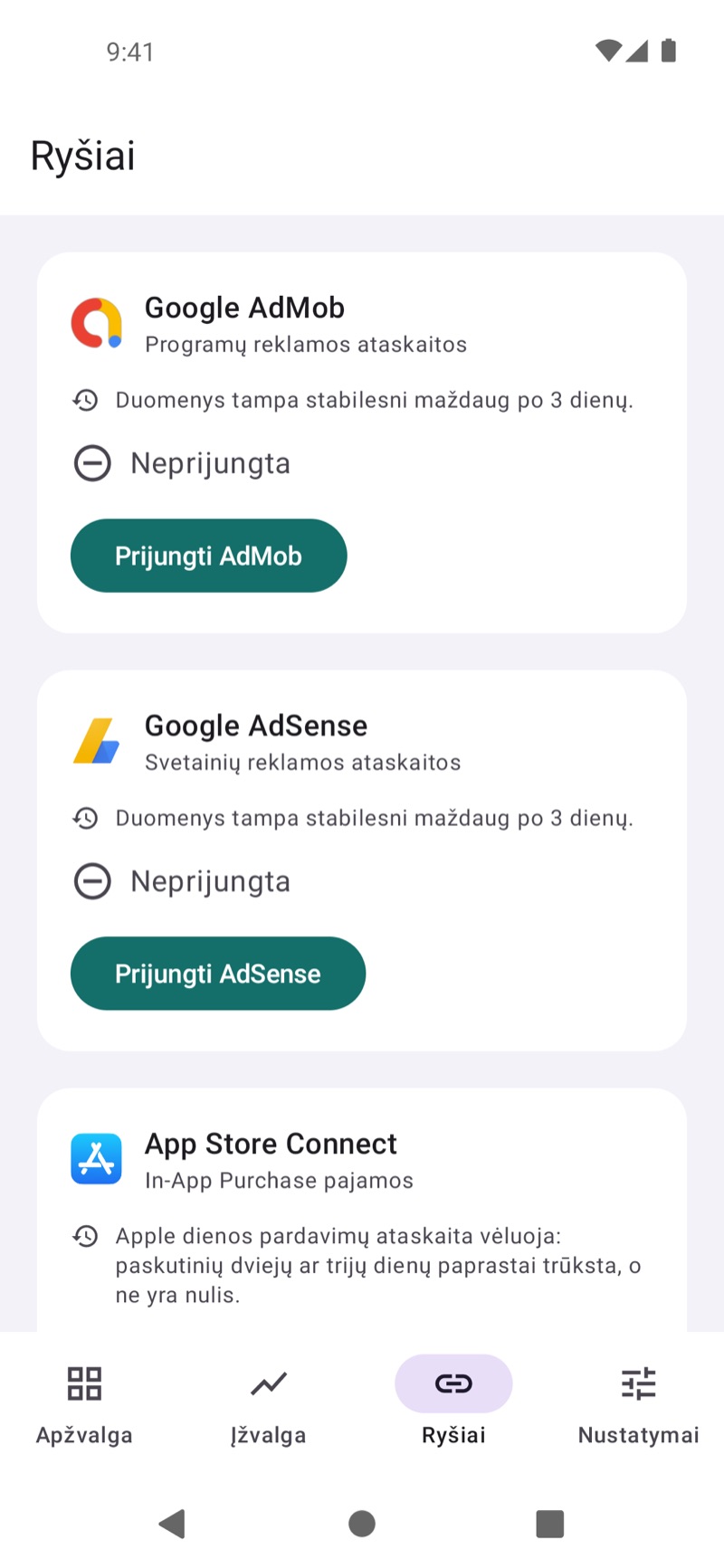 „EarnHub“ sąsajų ekranas su galimais pajamų šaltiniais