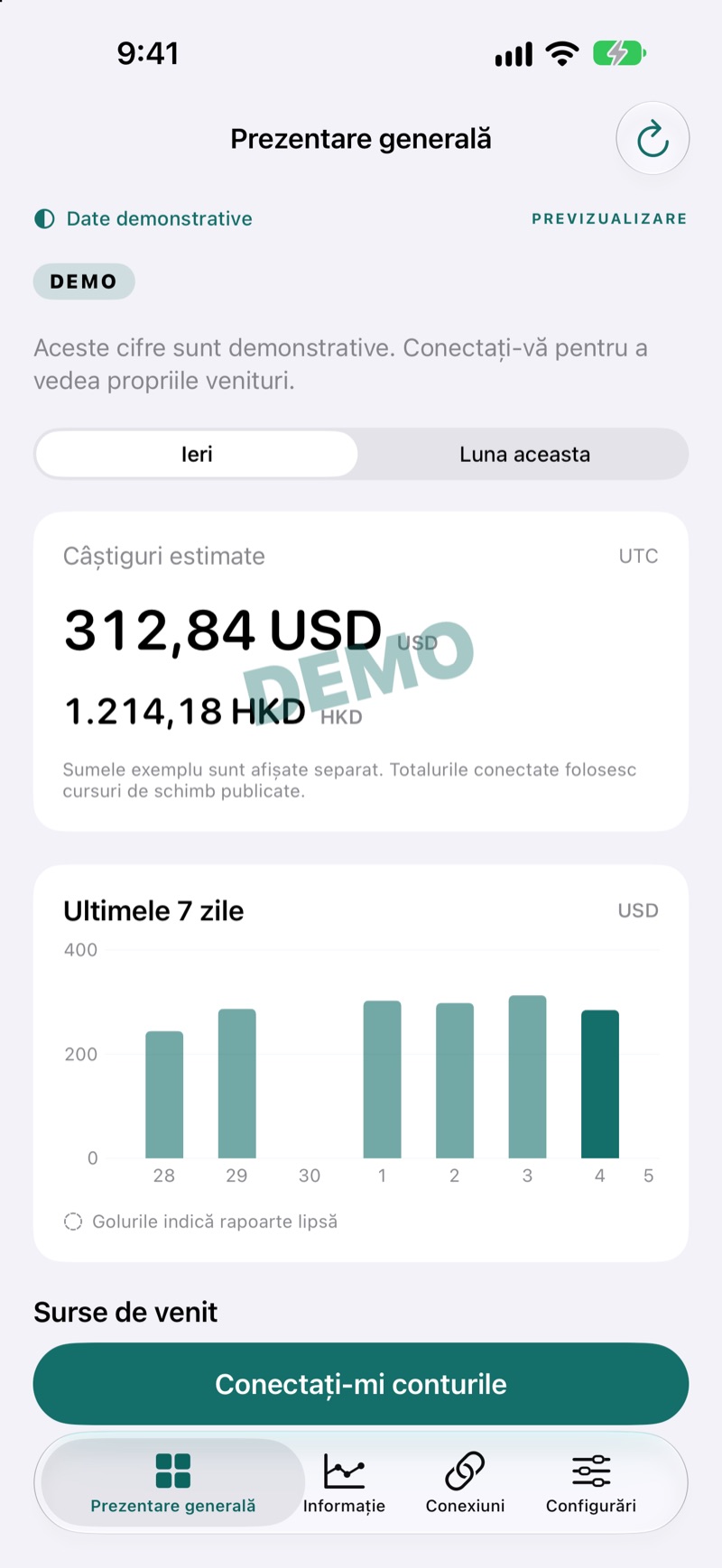Prezentare generală a veniturilor EarnHub cu exemple de câștiguri